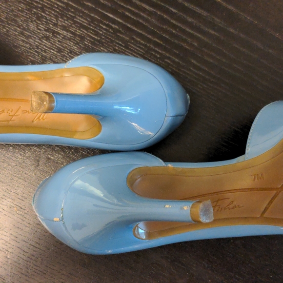 Sky Blue Open Toe Marc Fisher Heels - Picture 3 of 3